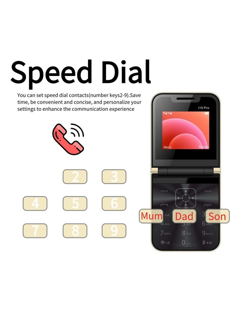 Hope - Hope Flip Mobile Phone with Auto Call Recording, FM Radio, Speed Dial, Magic Voice, GSM Dual SIM, Unlocked Foldable Cellphone for Seniors - Big Buttons, Loud Speaker, Long Battery Life - Image 1