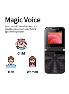 Hope Hope Flip Mobile Phone with Auto Call Recording, FM Radio, Speed Dial, Magic Voice, GSM Dual SIM, Unlocked Foldable Cellphone for Seniors - Big Buttons, Loud Speaker, Long Battery Life  - Image 4