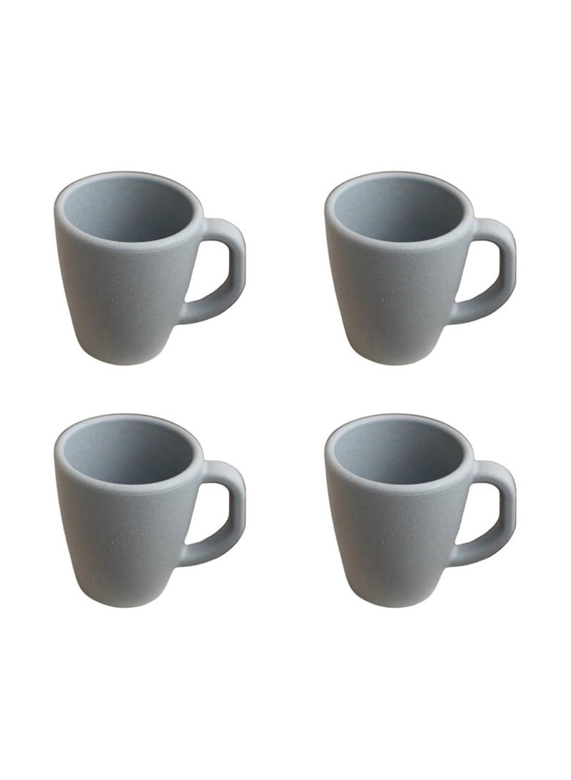 FRENVI Earth-Friendly Classic Coffee Mini Mug Set of 4 |150 ml|Made with Rice Husk & Bamboo Fibers|Microwave Safe|Hot & Cold Coffee Cup, Milk & Tea Cup |Matte Finish mugs for coffee| Azure Grey - Image 1