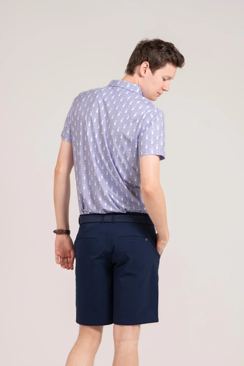 إي جي إل EGL Men's Golf Polo T-Shirt - Lavender -  Short Sleeve - Athletic Fit