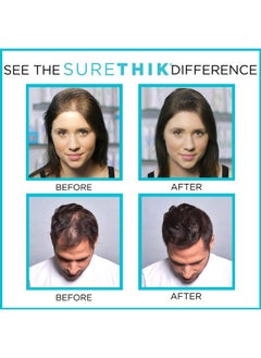 SureThik Hair Thickening Fibers For Thicker Looking Hair Building Hair Fibers To Conceal Thinning Hair Instantly Fuller Looking Hair For Men & Women Black 30G  - Image 5