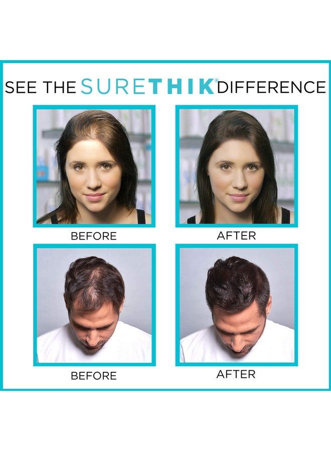 SureThik Hair Thickening Fibers For Thicker Looking Hair Building Hair Fibers To Conceal Thinning Hair Instantly Fuller Looking Hair For Men & Women Black 30G - Image 5