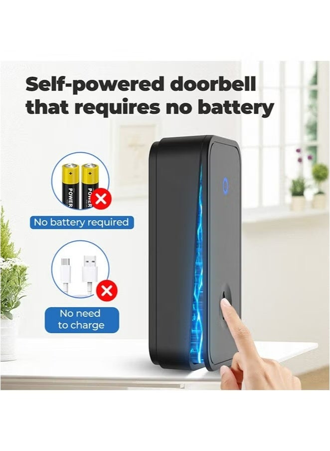 YOUGE Intelligent Wireless Doorbell for Home, Hotel, Office, Apartment, Waterproof Smart Doorbell with LED Flash Black 1 Transmitters, 2 Receiver - Image 3