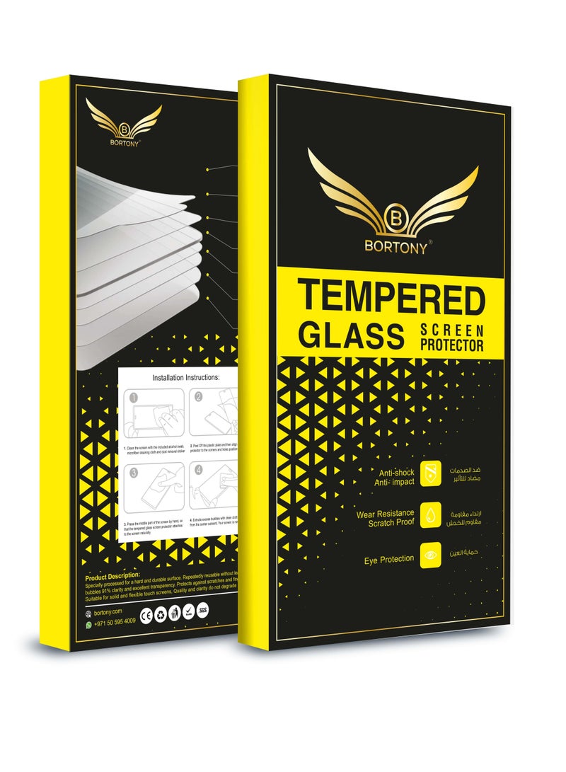 BORTONY Grand Shieldz Tempered Glass Screen Protector for OnePlus 7T Black/Clear - Image 3