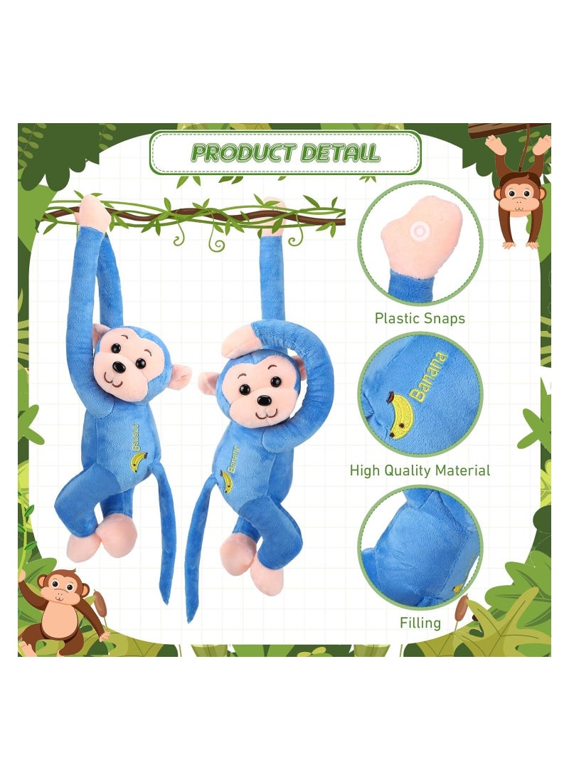 Stuffed Animals Toy, 4 Packs Hanging Monkey Stuffed Animal Monkey Plush Toy with Hook and Loop Fasteners Hands Large Stuffed Animal, Monkey Hanging 23 Inch for Adults Gifts Decors (Blue)  - Image 2
