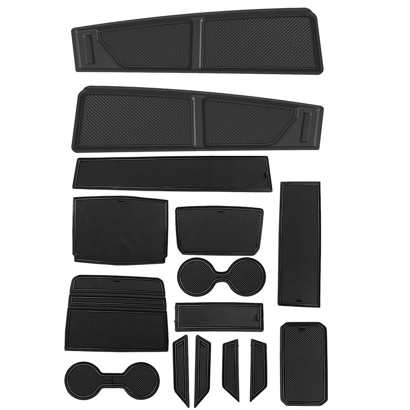 Auovo Anti Dust Mat Compatible with Ford Bronco Accessories 2021 2022 2023 2024 Dashboard Mat Cup Holder Inserts Center Console Door Liners Automatic TransmissionBlack Trim 4 Doors