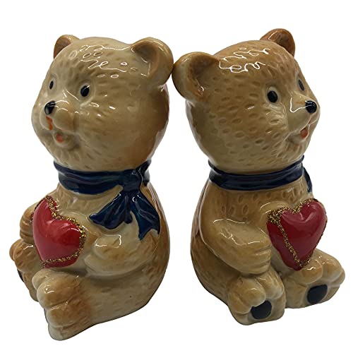 Shopster Small Bear Couple Dining Table Salt and Pepper Shakers, 2 Pieces, with Bear Ceramic Base (TH 28) - Image 4