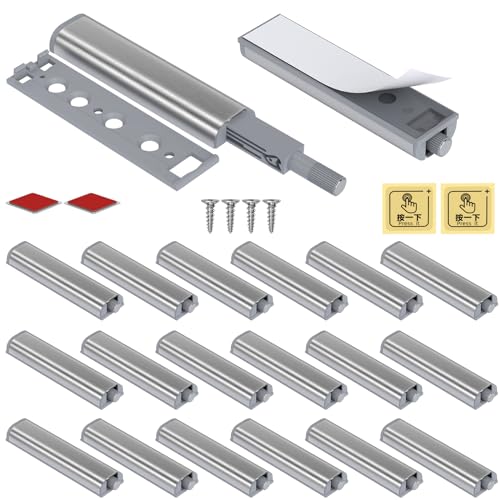 Jiayi Cabinet Latch Magnetic Push Catch 20 Pack Push to Open Cabinet Hardware Spring Release Push Touch Latch Heavy Duty Kitchen Door Push Release Latch for Drawer Closure Push Catch Press Out Latch - Image 1