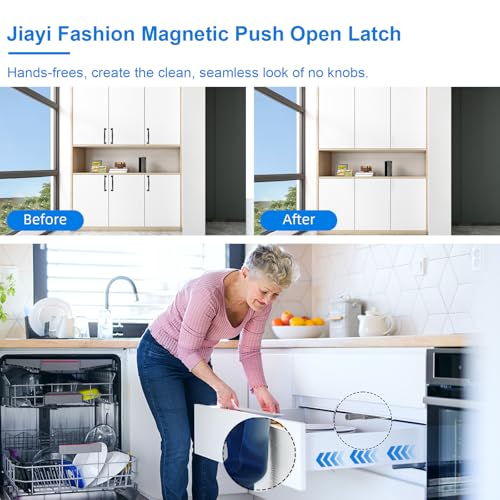 Jiayi Cabinet Latch Magnetic Push Catch 20 Pack Push to Open Cabinet Hardware Spring Release Push Touch Latch Heavy Duty Kitchen Door Push Release Latch for Drawer Closure Push Catch Press Out Latch - Image 4