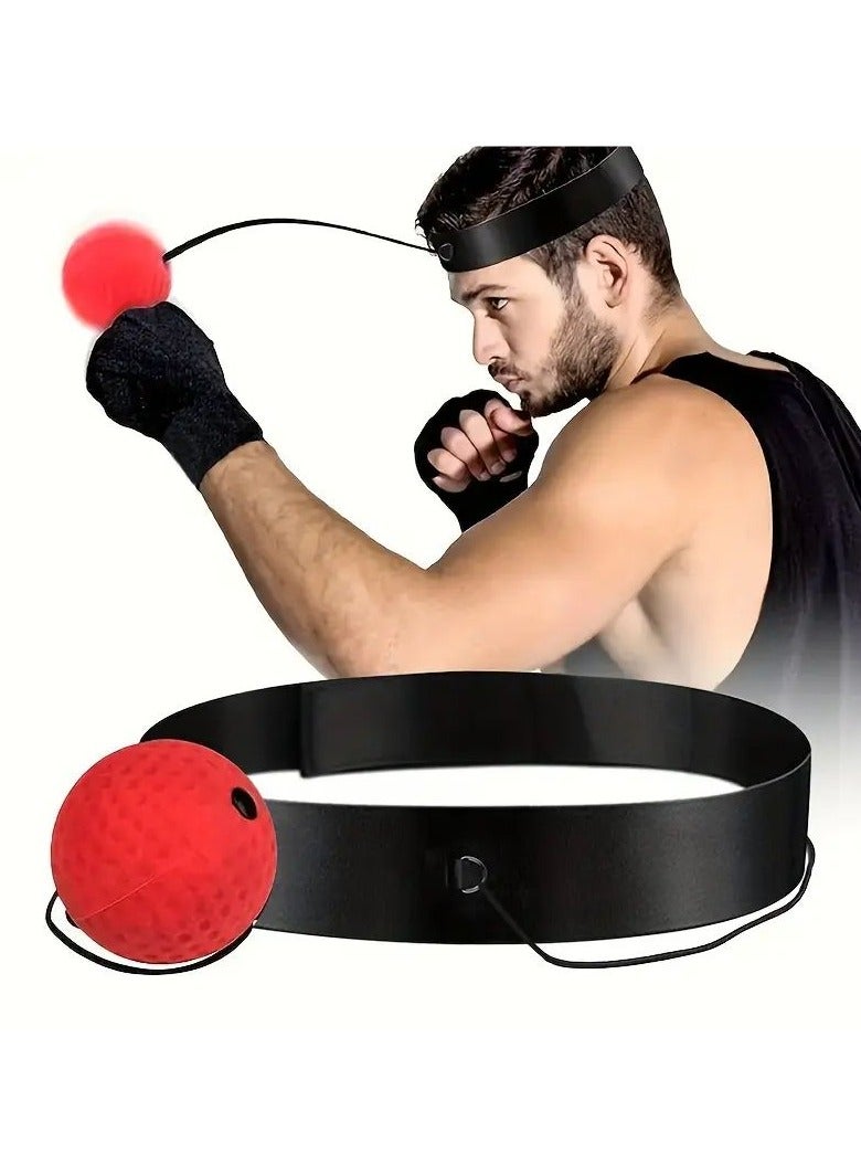 Goolsky Speed & Agility Boxing Reflex Ball with Headband - Improve Hand-Eye Coordination, Red/Black - Image 1