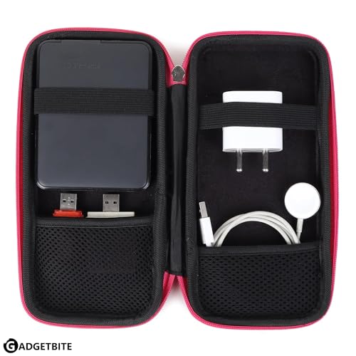GadgetBite Portable Electronic Accessories Organizer - Travel-Friendly EVA Pouch for Vlogging Camera, USB Cables, Power Banks, Adapters, Hard Disks, and More (Pink) - Image 3