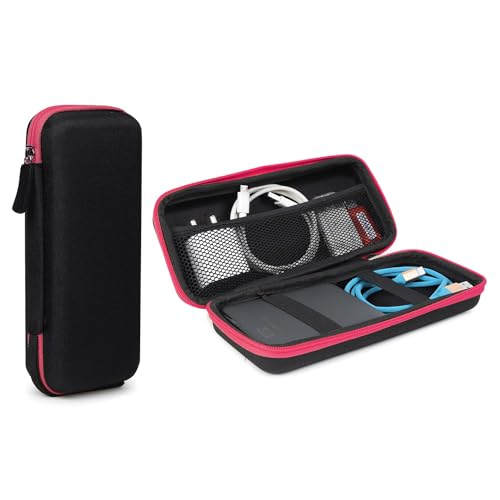 GadgetBite Portable Electronic Accessories Organizer - Travel-Friendly EVA Pouch for Vlogging Camera, USB Cables, Power Banks, Adapters, Hard Disks, and More (Pink) - Image 1
