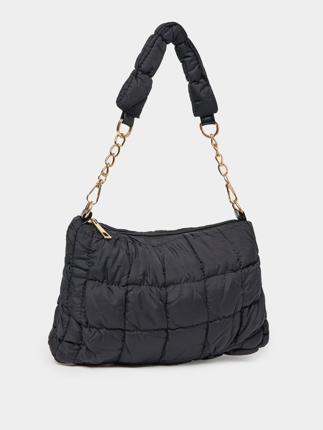 Styli Styli  Quilted Shoulder Bag with Detachable Strap and Zip Closure - Image 1