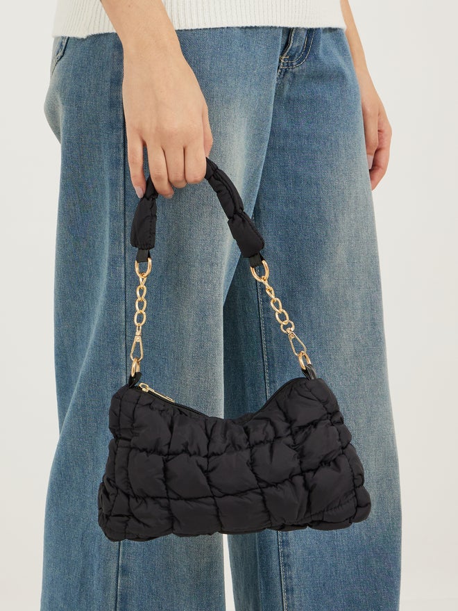 Styli Styli  Quilted Shoulder Bag with Detachable Strap and Zip Closure - Image 3