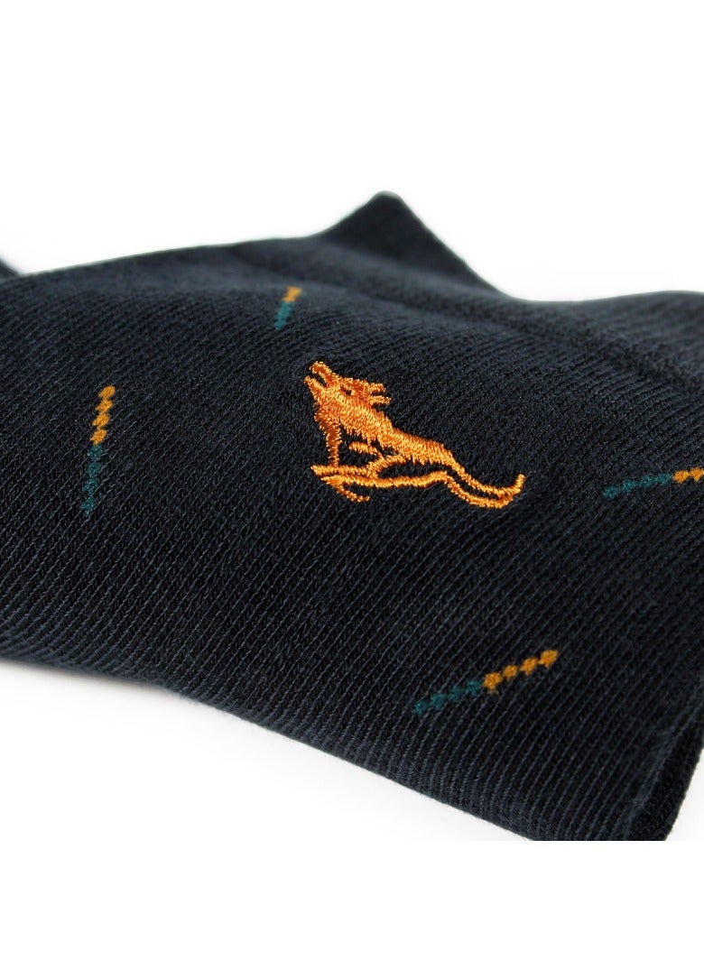 سيبتولفز جوارب رجالية من القطن الممشط، رقيقة، مزيلة للروائح، تمتص العرق، قابلة للتنفس، جوارب رجالية من القطن بلون واحد، 7a مضادة للبكتيريا، جوارب متوسطة الأنبوب كاجوال وعصرية (6 أزواج) - Image 2