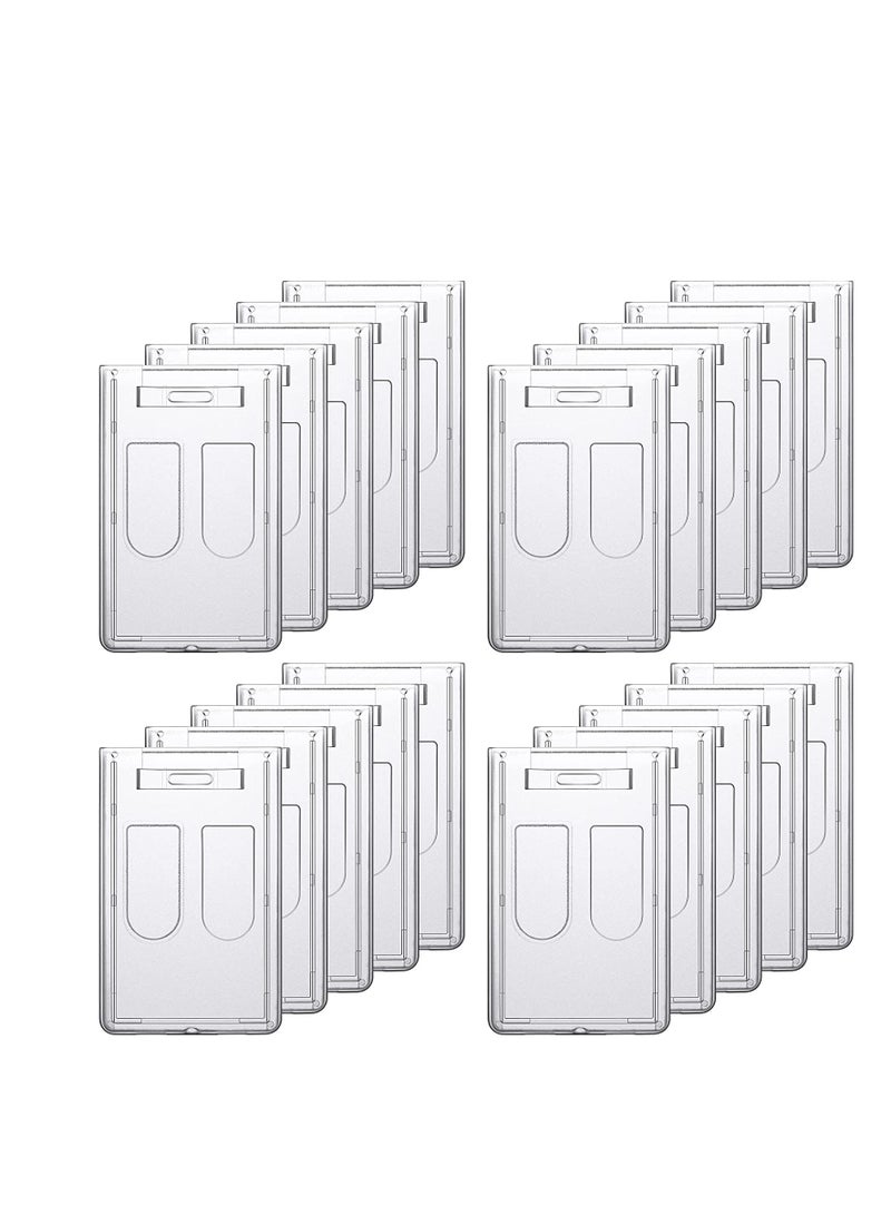 SYOSI ID Badge Holders, Clear Card Holder for Breakaway Lanyard, Hard Plastic Card Sleeves, Baseball Card Protector, Name Tag Badge Holder for Office School, Card Holder Case for Sports Cards 20 Pack  - Image 1