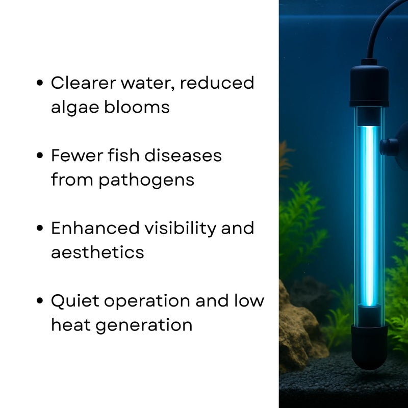 TUNAI S0B0 UVC-9W Submersible UV Lamp for Aquarium Fish Tank | Water Clarity | Algae Removal | Energy Efficient | (Original from Store) - Image 4