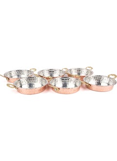 Zinnun Copper Plate Breakfast Snack Plate Set of 6 Pan Look 10 cm  - Image 4
