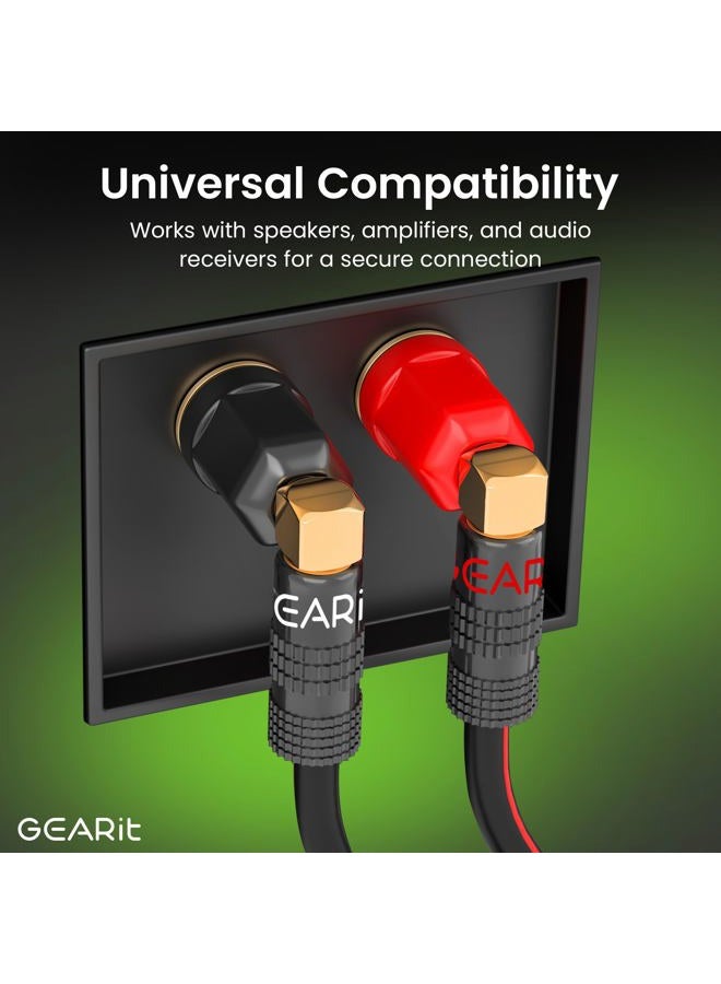 GearIT Right Angle Banana Plugs for Speaker Wire (6 Pairs, 12 Pieces), 90 Degree Pin Plug Type, (Non Conductive Coating) Spring Clips Speaker Banana Jack Terminals (Support 12 AWG to 20 AWG Wires) - Image 4
