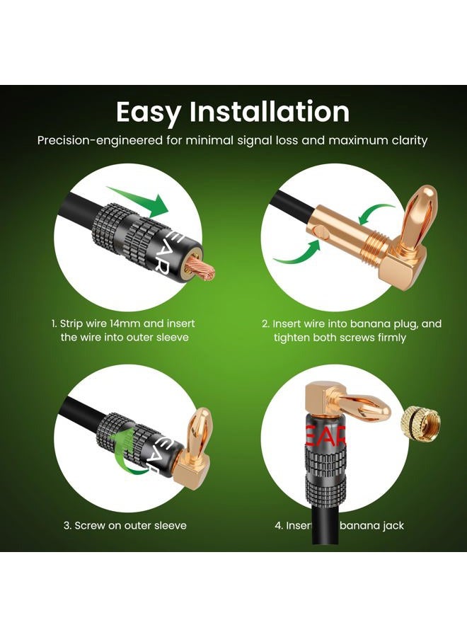 GearIT Right Angle Banana Plugs for Speaker Wire (6 Pairs, 12 Pieces), 90 Degree Pin Plug Type, (Non Conductive Coating) Spring Clips Speaker Banana Jack Terminals (Support 12 AWG to 20 AWG Wires) - Image 5