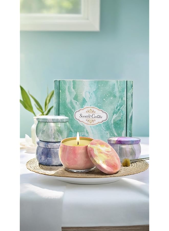 The Bros Scented Candles Gift Set for Women: 4.4 Oz Pack of 4 Soy Wax Aromatherapy Candles - Strongly Fragranced Essential Oils for Stress Relief, Birthday, Mother's Day - Image 1
