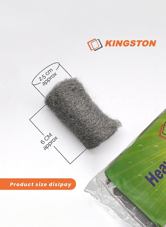 Kingston Heavy Duty Kitchen Steel Wool Scrubber Pack of 24 pieces - Image 4