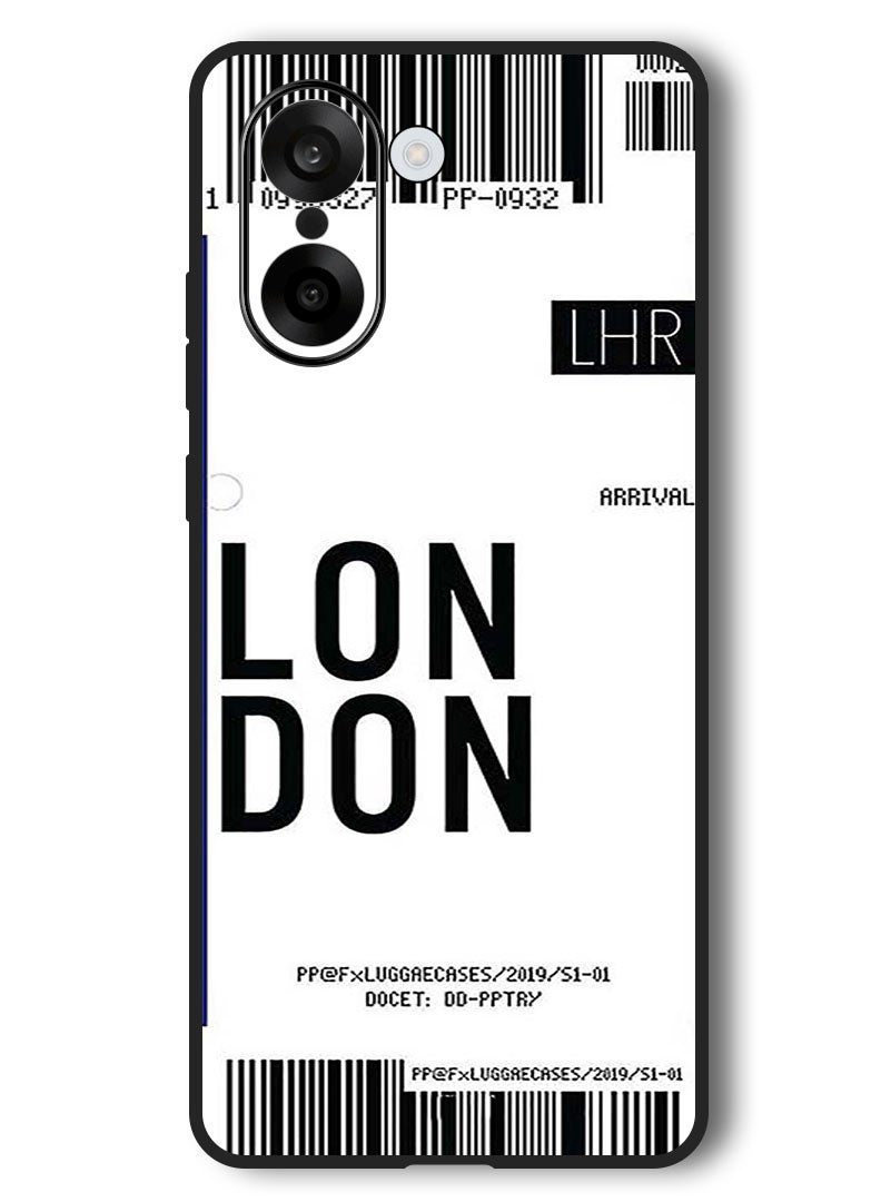 Theodor Case Compatible with OnePlus Nord CE 5 6.77 Inch Protection Shockproof Bumper Cover London boarding pass - Image 1