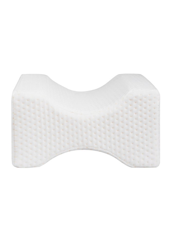 Memory Foam Knee Leg Pillow Cotton White 25x20x20centimeter  - Image 1
