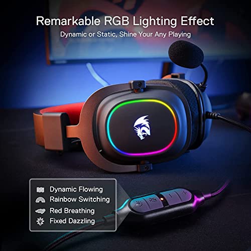 Redragon H510 Zeus-X RGB Wired Gaming Headset - 7.1 Surround Sound - 53MM Audio Drivers in Memory Foam Ear Pads w/Reliable Fabric Cover- Multi Platforms Headphone - USB Powered for PC/PS4/NS - Image 4