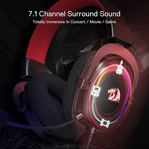 Redragon H510 Zeus-X RGB Wired Gaming Headset - 7.1 Surround Sound - 53MM Audio Drivers in Memory Foam Ear Pads w/Reliable Fabric Cover- Multi Platforms Headphone - USB Powered for PC/PS4/NS - Image 3