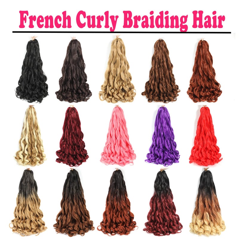 conrora French Curly Braiding Hair 24 Inch 8 Packs - Pre Stretched Bouncy Braiding Hair- Loose Wavy Synthetic Hair Extensions For Black Women (24 inch 8 packs 1B/33/30) - Image 5