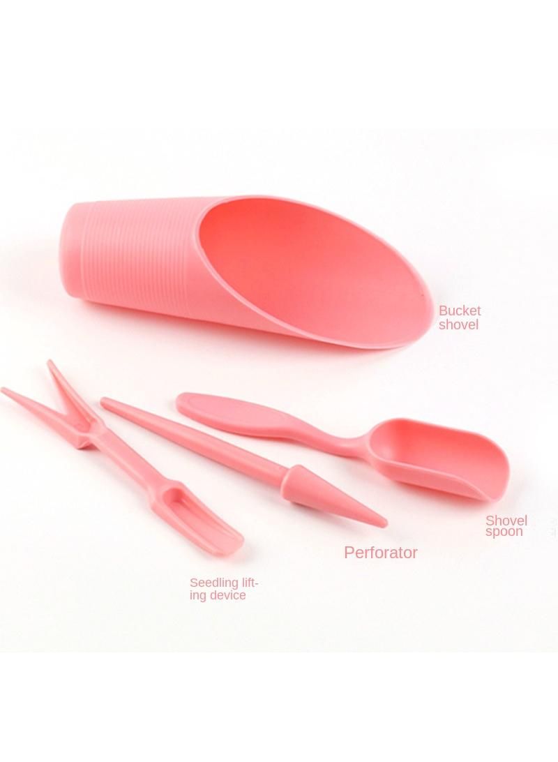Generic Pink Fleshy Planting Special Soil Bonsai Three-piece Garden Tools Garden 4-piece Shovel Soil  - Image 2