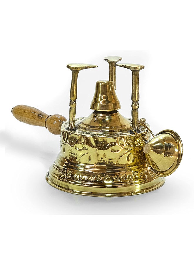 Brass Coffee Maker With Wooden Holder