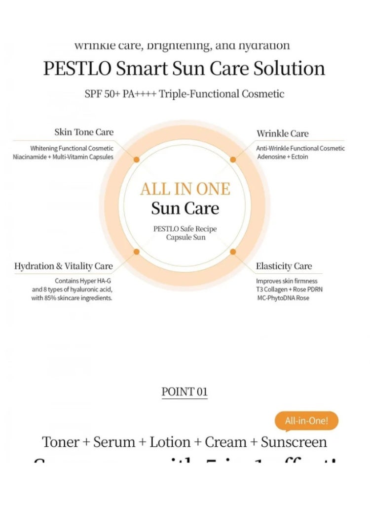 PESTLO Saferecipe Capsule Sun – Korean Sunscreen for Daily UV Protection, Hydration & Lightweight Broad-Spectrum Sun Care - Image 3