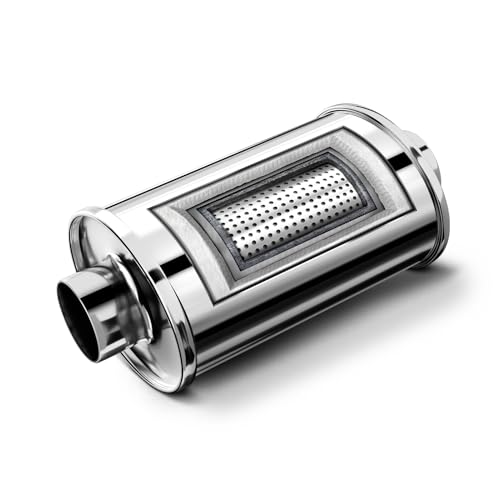 HILMITILE Resonator, 2.5'' Inlet & Outlet Ultra Quiet Resonator, 304 Stainless Steel Performance Exhaust Muffler - Image 1