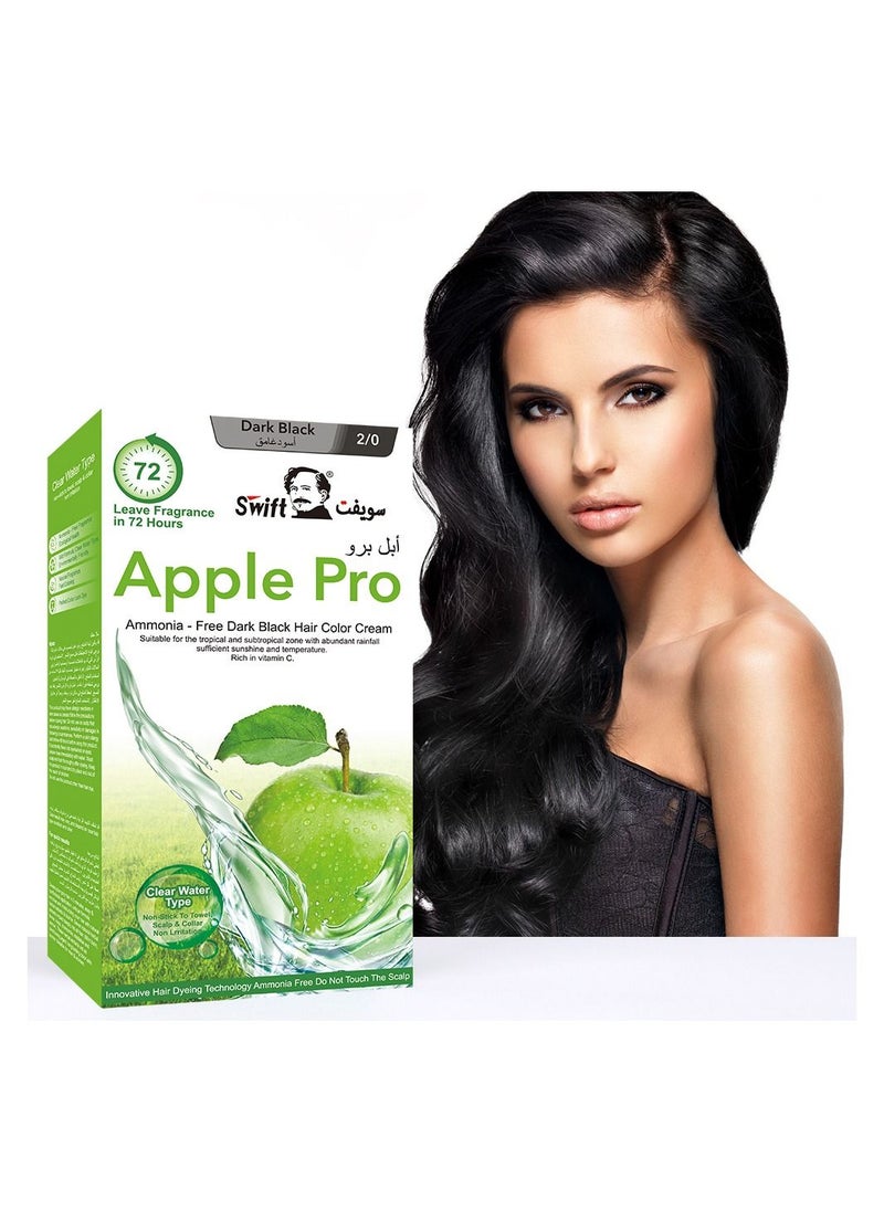 Swift Apple Pro Ammonia free Hair Color Cream Dark Black 100mlx2  - Image 2