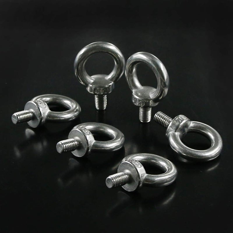Glarks 36Pcs 304 Stainless Steel M8 Male Thread Machinery Shoulder Lifting Ring Eye Bolt with Lock Nuts/Lock Washers/Flat Washers Set - Image 5