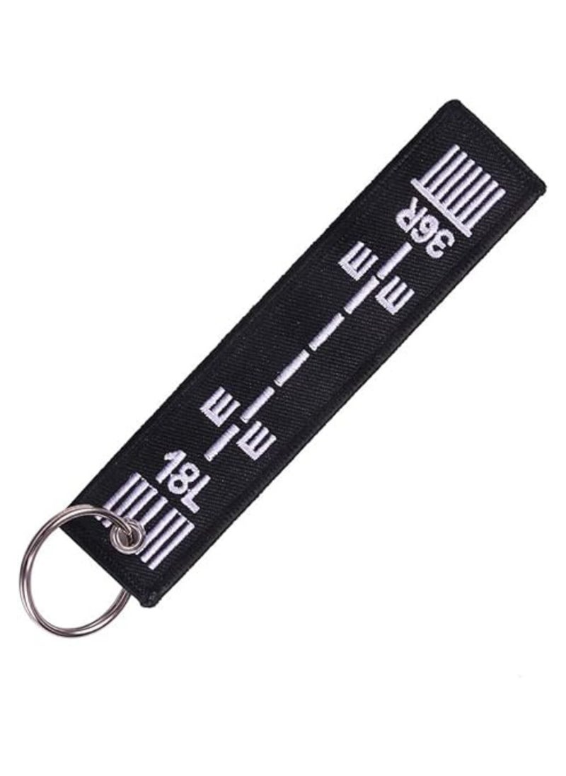 SOLDOUT Double Sided Embroidery Flight Crew Captain Pilot Runway Keychain Keyring For Motorcycles, Cars, Bag, Key Fobs Fashion (18L-36R)  - Image 1