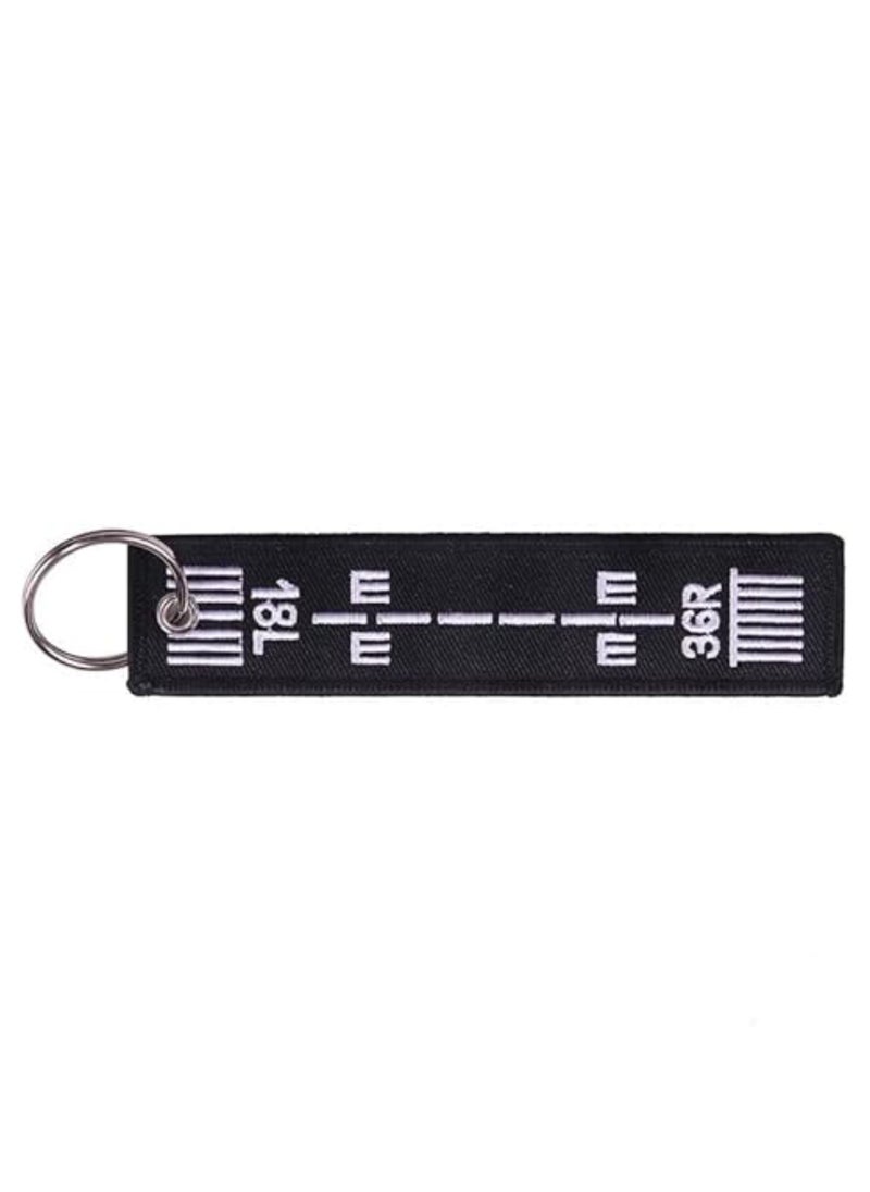 SOLDOUT Double Sided Embroidery Flight Crew Captain Pilot Runway Keychain Keyring For Motorcycles, Cars, Bag, Key Fobs Fashion (18L-36R)  - Image 2
