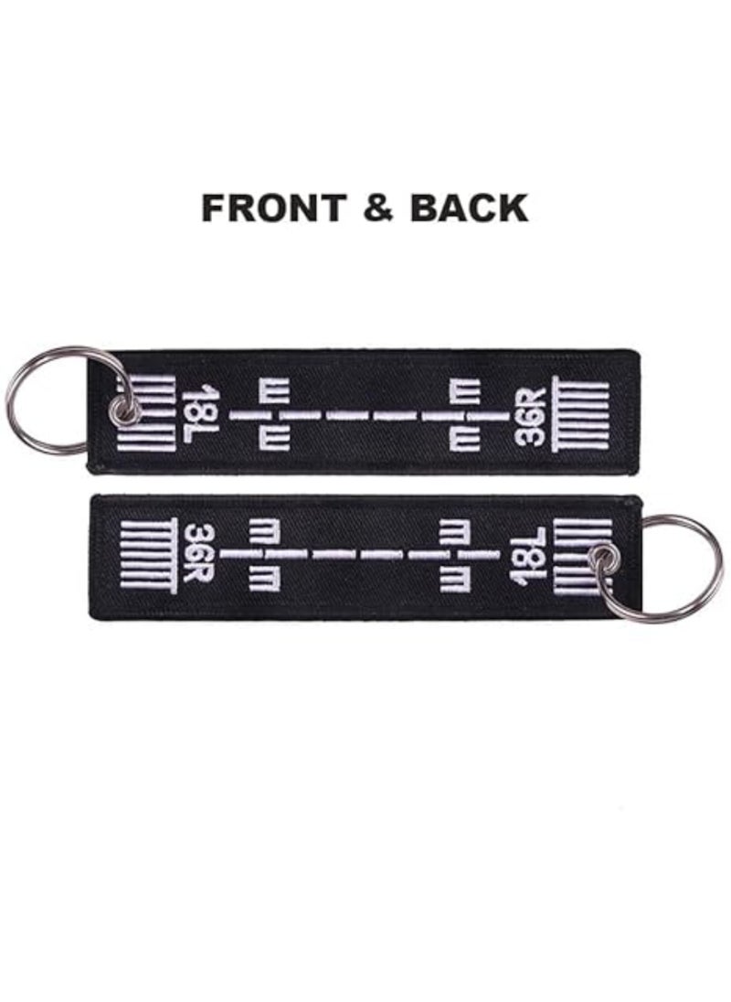 SOLDOUT Double Sided Embroidery Flight Crew Captain Pilot Runway Keychain Keyring For Motorcycles, Cars, Bag, Key Fobs Fashion (18L-36R)  - Image 4