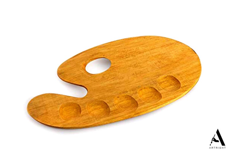 ArtRight Wooden Painting Palette - 36x21cm Handmade Paint Palette with Thumb Hole for Acrylic, Oil, Gouache Watercolor Painting - for Professional Artists, Art Enthusiasts & Kids - Image 5