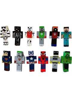 MINECRAFT 12-Piece Superhero Toy Figures 23 Pieces LEGO Building Toy Figure  - Image 3