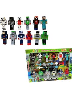 MINECRAFT 12-Piece Superhero Toy Figures 23 Pieces LEGO Building Toy Figure  - Image 2