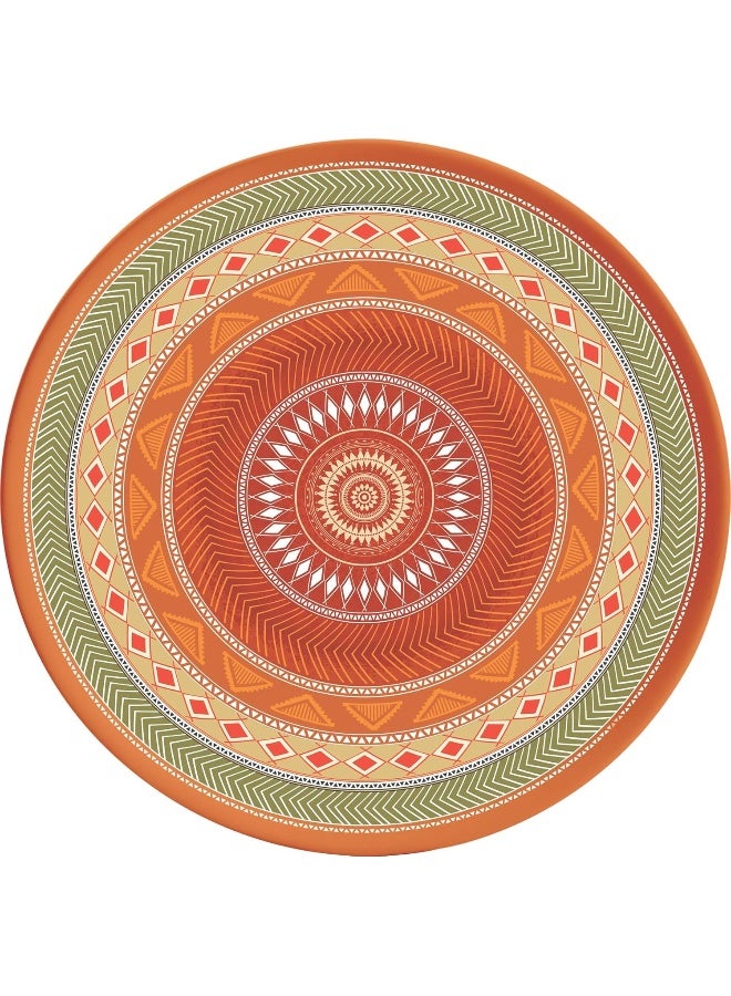 طبق عشاء دائري من ميلامين هوريكا بتصميم فن قبائل فارسي 27.5 سم