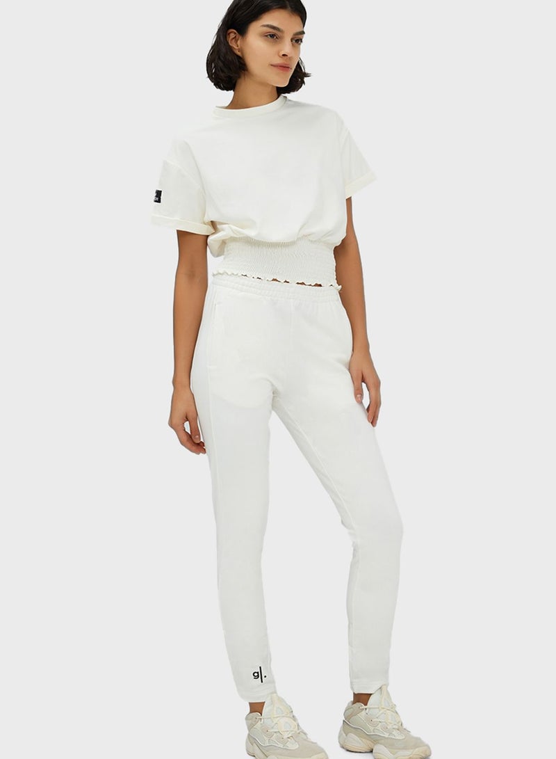 Glossy Lounge Logo Crew Neck Crop Top  - Image 3