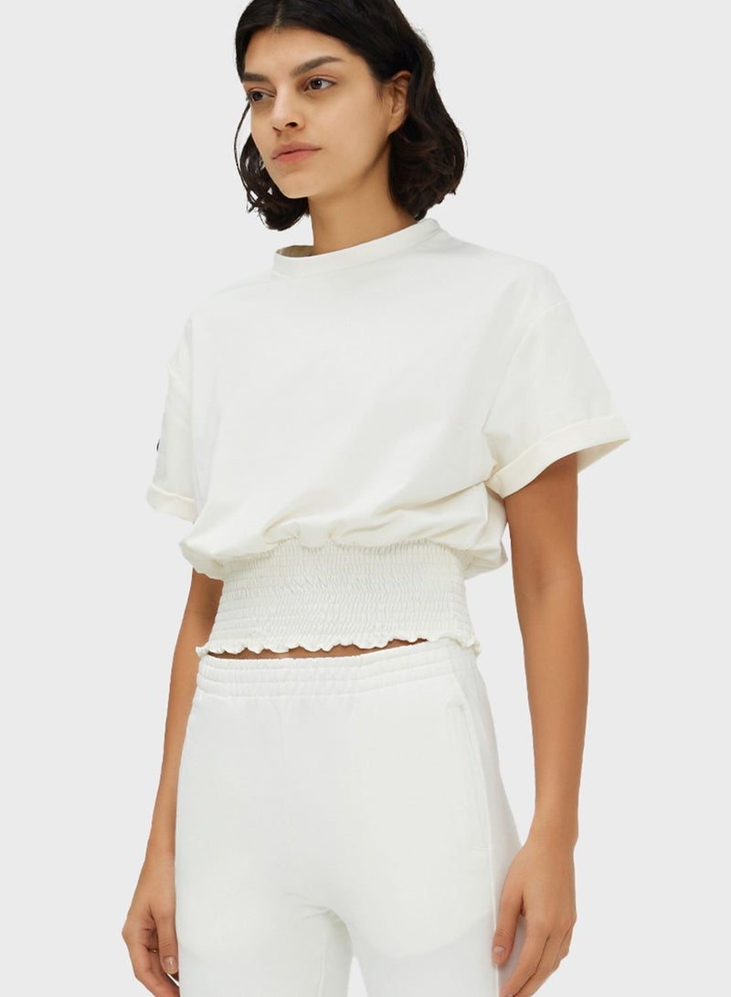 Glossy Lounge Logo Crew Neck Crop Top  - Image 1