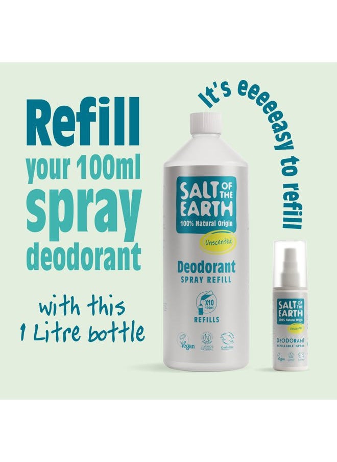 Salt Of The Earth - Salt of the Earth Natural Unisex Deodorant Spray Unscented Refill 1 Litre - Image 1