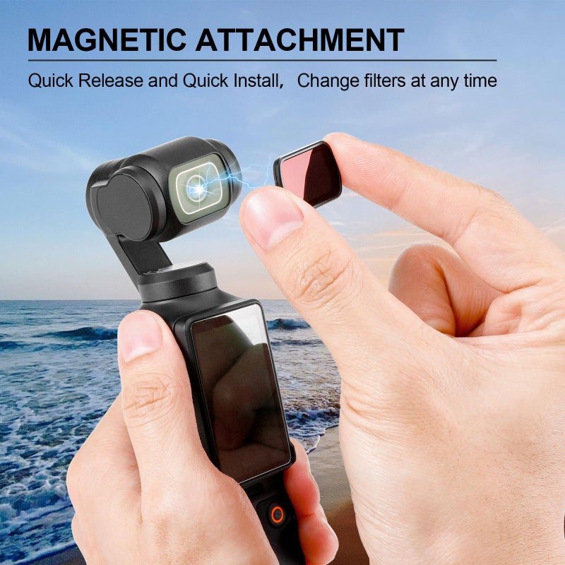 Skyreat ND Filters Set for DJI Osmo Pocket 3 Creator Combo Accessories -6 Pack (CPL/ND8/ND16/ND32/ND64/ND128) - Image 4