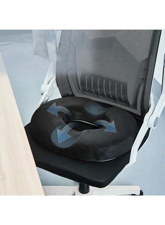 Orthopedic Donut Pillow, Hemorrhoid Tailbone Pad, Sacral Chair Pillow, Relieving Postpartum Sciatic Nerve Problems During Pregnancy Pain (Velvet Black) - Image 1