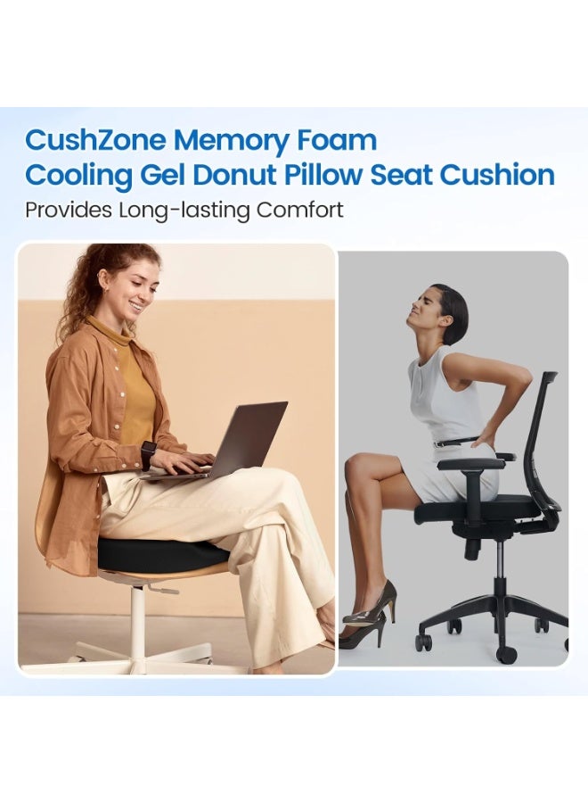 Orthopedic Donut Pillow, Hemorrhoid Tailbone Pad, Sacral Chair Pillow, Relieving Postpartum Sciatic Nerve Problems During Pregnancy Pain (Velvet Black) - Image 3